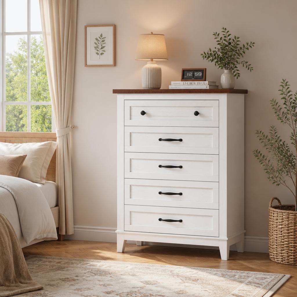 Bedroom Furniture - Высокий вертикальный комод с 5 ящиками