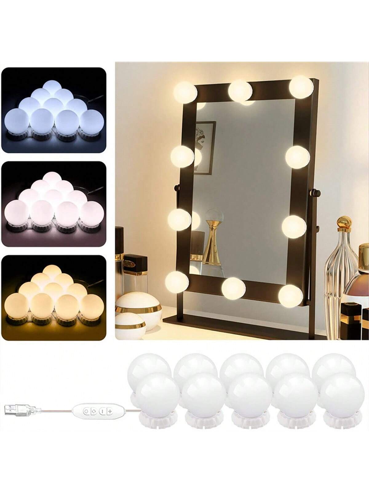 Dressing Table Vanity With Lighted Mirror - Новые съемные лампы для профессионального зеркала