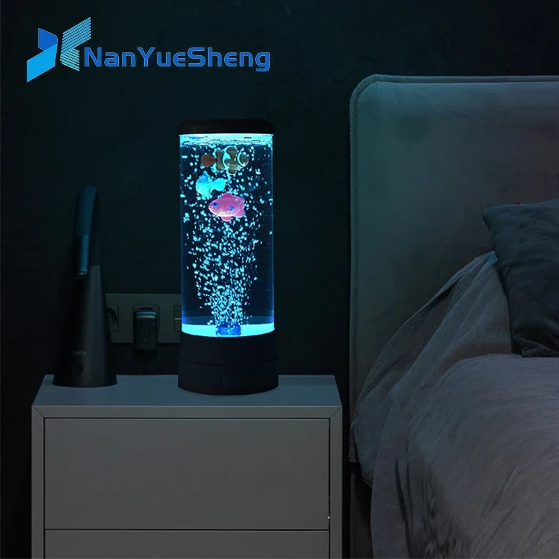 Floating Nightstand With Led Light - Светодиодная лампа-рыба, окружающий ночник, пульт дистанционного