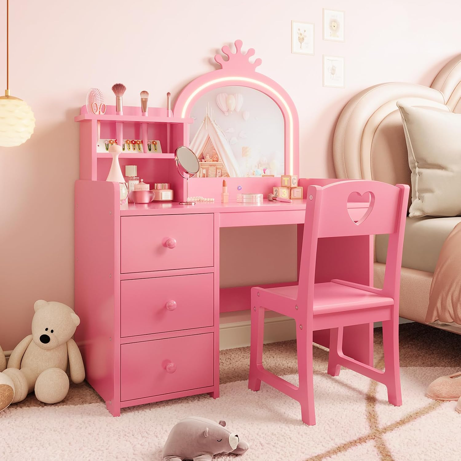 Детский туалетный столик с зер – обзор и цена Dressing Table Vanity With Lighted Mirror