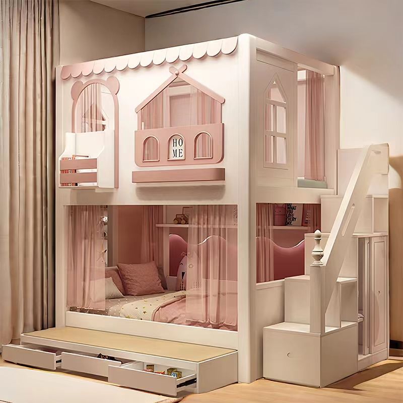 Детская двухъярусная кровать д – обзор и цена Bunk Bed With Stairs And Slide