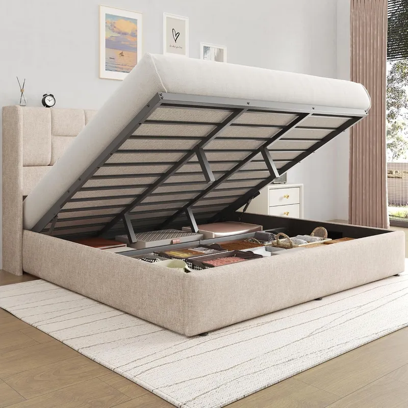 Кровать с гидравлическим подъе – обзор и цена Gas Lift Storage Bed Hydraulic