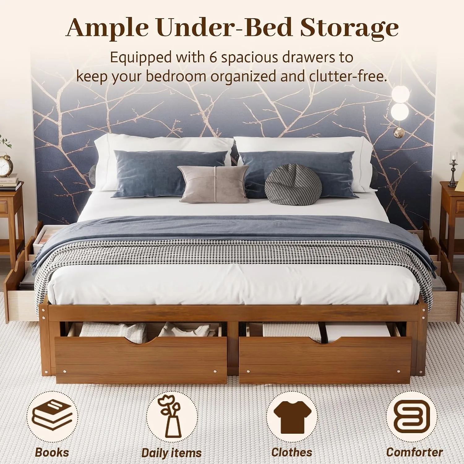 Минималистичная кровать-платфо – обзор и цена King Size Bed Frame With Storage Drawers