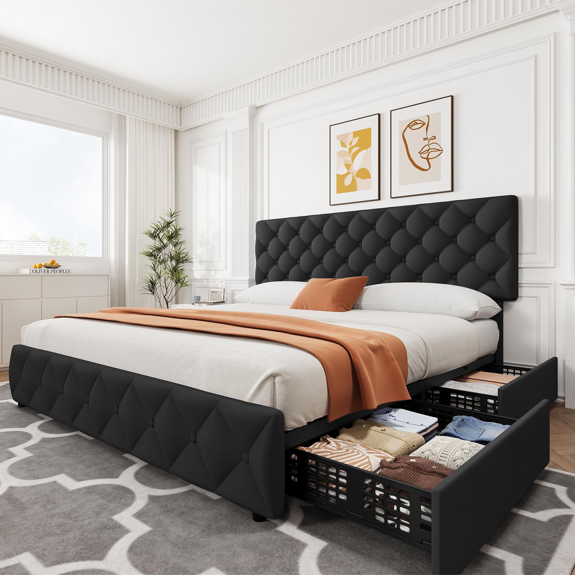 Каркас кровати размера «king-s – обзор и цена King Size Bed Frame With Storage Drawers