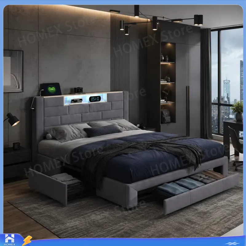 Двухспальная кровать 5 футов с – обзор и цена Gas Lift Storage Bed Hydraulic