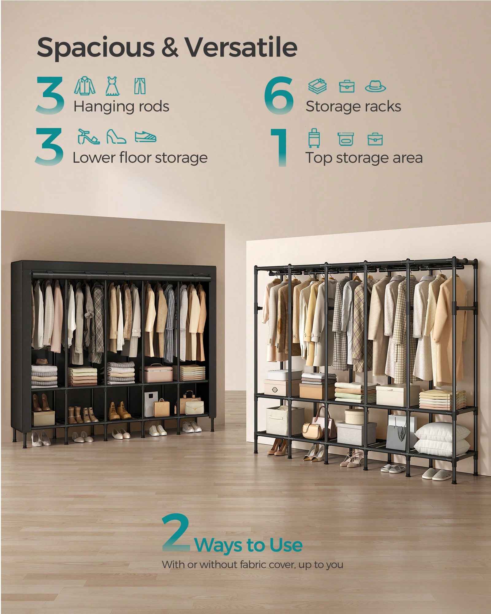 Прочный портативный шкаф-гарде – обзор и цена Wardrobe Closet Portable Fabric Cover