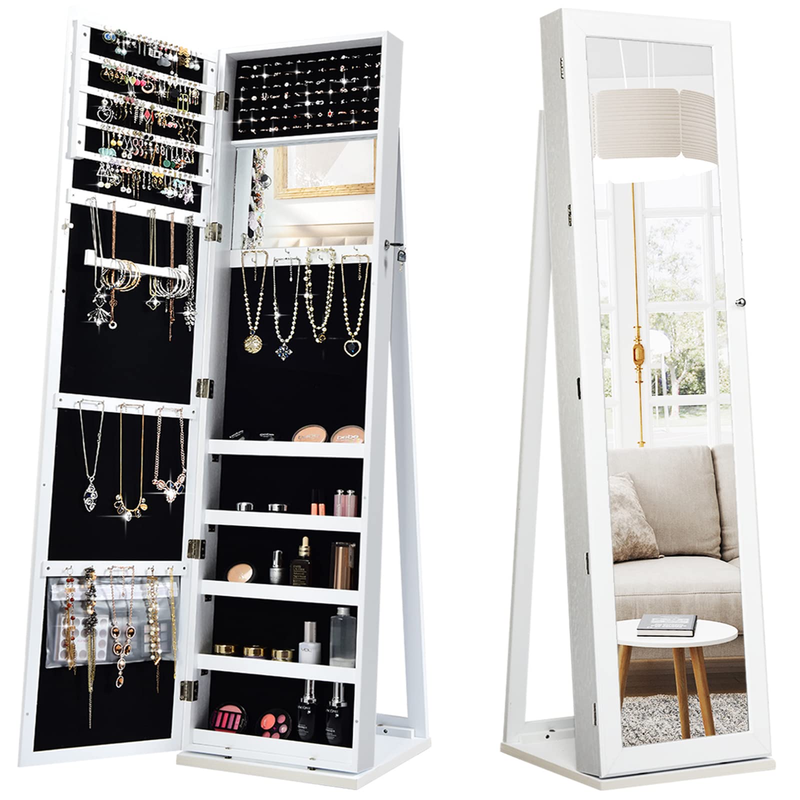 Напольный шкаф для украшений с – обзор и цена Full Length Mirror Jewelry Armoire